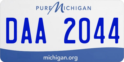 MI license plate DAA2044