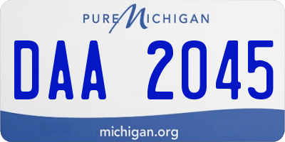 MI license plate DAA2045