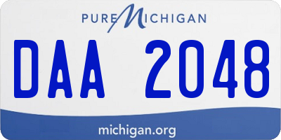 MI license plate DAA2048