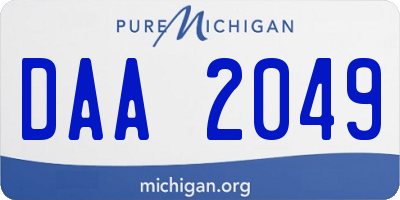 MI license plate DAA2049