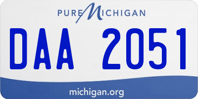 MI license plate DAA2051