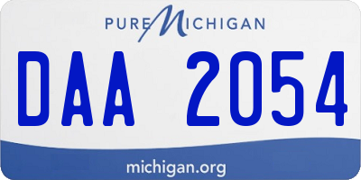 MI license plate DAA2054