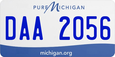 MI license plate DAA2056