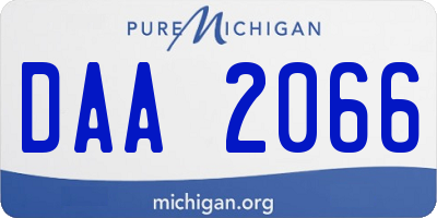 MI license plate DAA2066