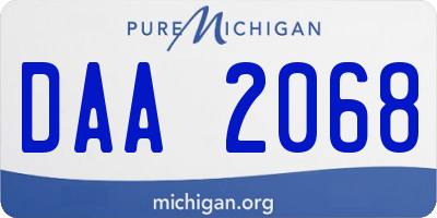 MI license plate DAA2068
