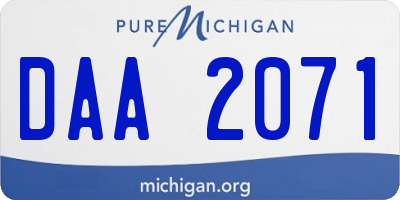 MI license plate DAA2071