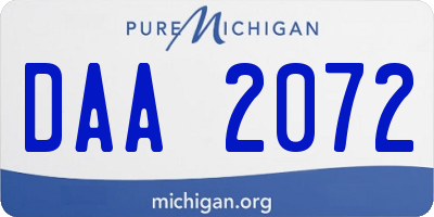 MI license plate DAA2072