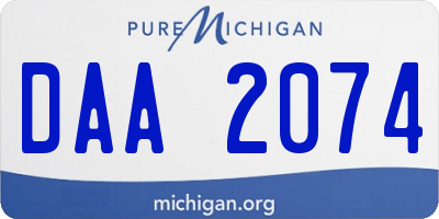 MI license plate DAA2074