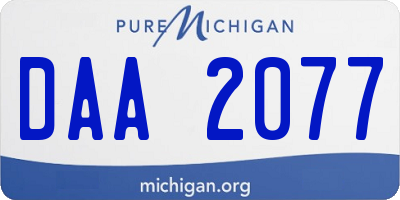 MI license plate DAA2077