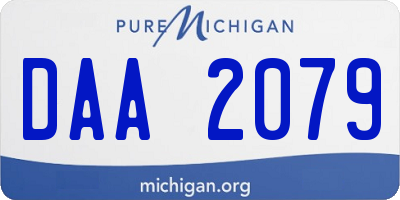 MI license plate DAA2079