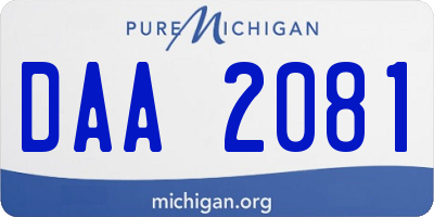 MI license plate DAA2081