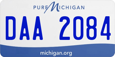 MI license plate DAA2084