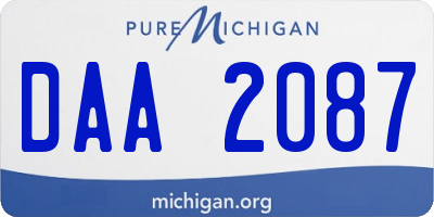 MI license plate DAA2087