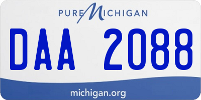 MI license plate DAA2088