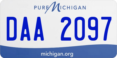 MI license plate DAA2097