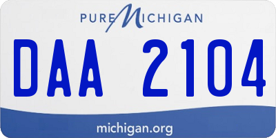 MI license plate DAA2104