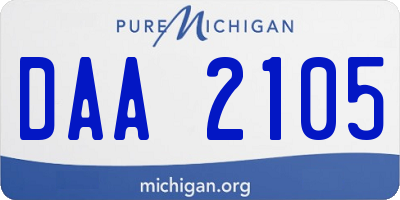 MI license plate DAA2105