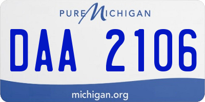 MI license plate DAA2106