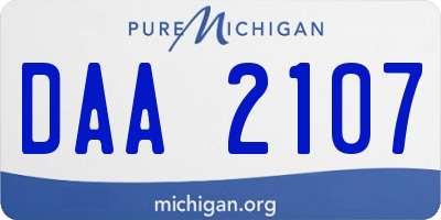 MI license plate DAA2107