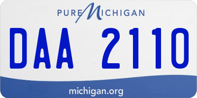 MI license plate DAA2110