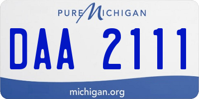 MI license plate DAA2111