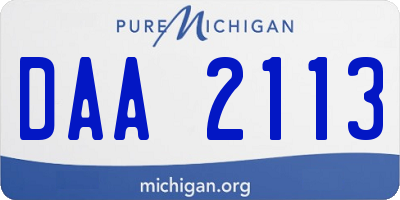 MI license plate DAA2113