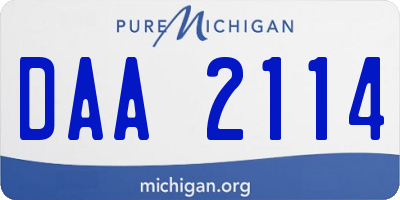 MI license plate DAA2114