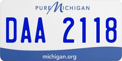 MI license plate DAA2118