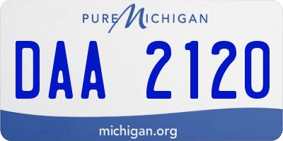 MI license plate DAA2120