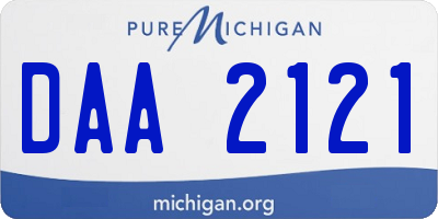 MI license plate DAA2121