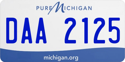 MI license plate DAA2125