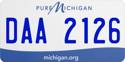 MI license plate DAA2126