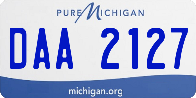 MI license plate DAA2127