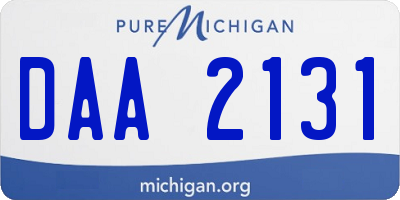 MI license plate DAA2131