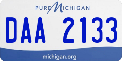 MI license plate DAA2133