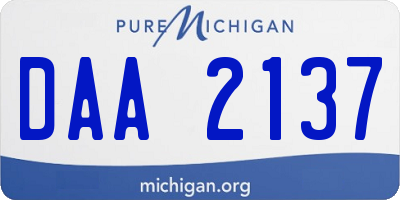 MI license plate DAA2137
