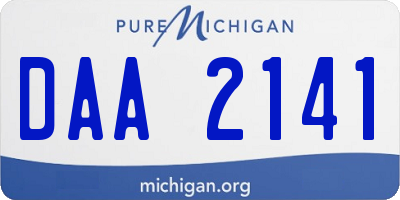 MI license plate DAA2141