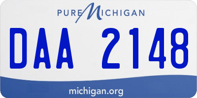 MI license plate DAA2148