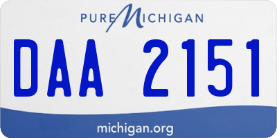 MI license plate DAA2151