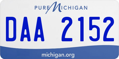 MI license plate DAA2152