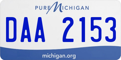 MI license plate DAA2153