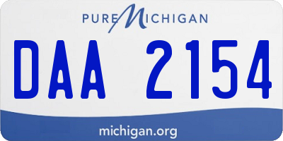 MI license plate DAA2154