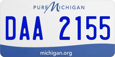 MI license plate DAA2155