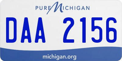 MI license plate DAA2156