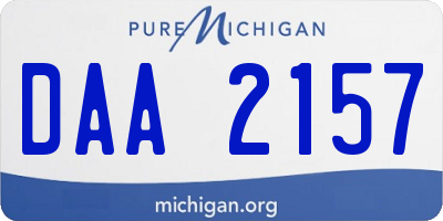 MI license plate DAA2157