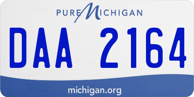 MI license plate DAA2164