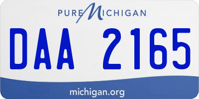 MI license plate DAA2165