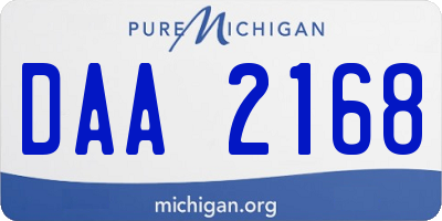 MI license plate DAA2168