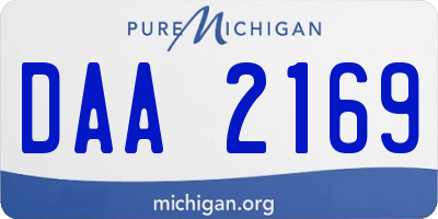 MI license plate DAA2169