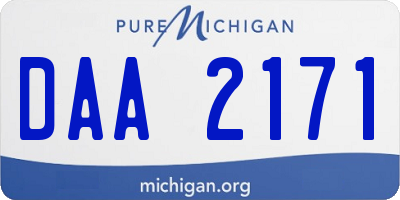 MI license plate DAA2171